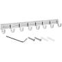 uxcell Wall Mounted Adjustable Silver 8 Hangers Towel Hat Coat Clothes Wall Hook Rack Rail