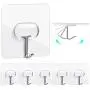 MOPMS Wall Hooks Command Hooks Heavy Duty Transparent Reusable Hooks for Hanging, 6 Pack MOPMS Wall Hooks Command Hooks Heavy Duty Transparent Reusable Hooks for Hanging, 6 Pack