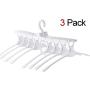 HOMEDECISION Premium Innovative Magic Folding Clothes Hanger,360 Degree Rotating Hooks,Saving 70 Percent of The Space,Durable and Non-Slipping Foldable 8 in 1 Closet Organizer Hanger,Pack of 3