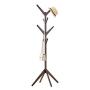TD Racks Simple Bedroom Coat Rack Solid Wood Hangers Landing Clothes Rack Household Simple Bag Rack (Color : Brown)