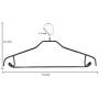 Kabudar Adult Metal Hangers Non-Slip Suit Coat Hangers Chrome and Black Friction, Heavy Duty Wire Hanger with Rubber Coating, 17 Inches Wide, Set of 20