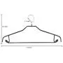 Kabudar Adult Metal Hangers Non-Slip Suit Coat Hangers Chrome and Black Friction, Heavy Duty Wire Hanger with Rubber Coating, 17 Inches Wide, Set of 20