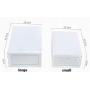 VIOLETY 3pc Storage Shoes Boxes Clear Plastic Foldable Stackable Shoe Container Closet Shelf Organizer (Large, White)