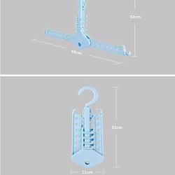 EvaroFly Multipurpose Rotatable Folding Hanger, Save Space Storage Clothes Hanger, Household Travel -Blue 46x32cm