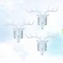 NUOBESTY Antler Iron Wall Hook 3Pcs, 3D Metal Clothes Hanger Christmas Room Decor Stereoscopic Deer Head Door Coat Rack Hat Cap Holder Organizer for Home Bathroom - White