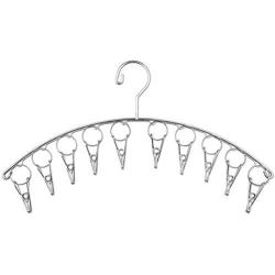 DurReus Strong Stainless Steel Laundry Drying Rack Clothes Hanger with 10 Clothespins Indoor Space Saver Hanging Clothing Organizer Mitten Sock Hangers