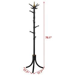Coat Rack - Indoor Wooden Multifunctional Clothes Rack - Floor Vintage Simple Creative Hanger - Metal Bedroom Living Room for Coats Clothes Handbags Rack Hanging Bag Hat Coat rack 3 in 1 Design