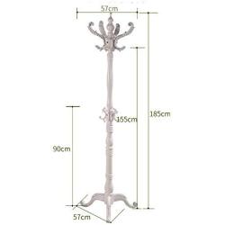 European Style Solid Wood Coat Racks Indoor Landing Bedroom Hangers Modern Assembly Home Clothes Hanger 185cm ( Color : White )