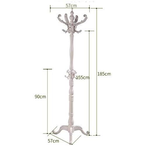 European Style Solid Wood Coat Racks Indoor Landing Bedroom Hangers Modern Assembly Home Clothes Hanger 185cm ( Color : White )