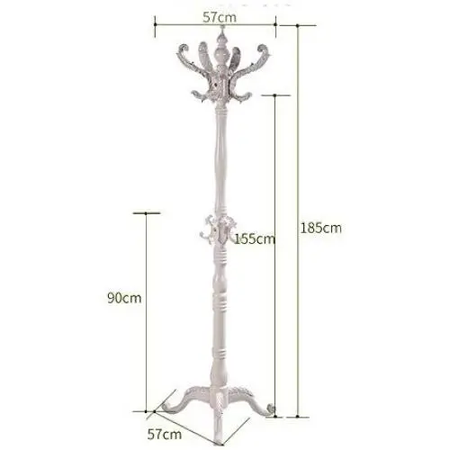 European Style Solid Wood Coat Racks Indoor Landing Bedroom Hangers Modern Assembly Home Clothes Hanger 185cm ( Color : White )