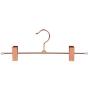 Amber Home Shiny Rose Copper Gold Metal Slacks Pants and Skirt Hanger with Adjustable Clips Hanger Rack with Swivel Hook (Copper, 5 Pack)