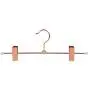 Amber Home Shiny Rose Copper Gold Metal Slacks Pants and Skirt Hanger with Adjustable Clips Hanger Rack with Swivel Hook (Copper, 5 Pack)