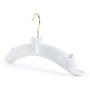 HANGERWORLD 5 White 17inch Satin Padded Top Garment Wedding Clothes Coat Hangers with Buttons