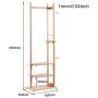 ZCYX Nordic Solid Wood Coat Rack Clothes Rail Floor Bedroom Hanger Home Entrance Hall Wooden Clothes Rack (Color : Wood Color)