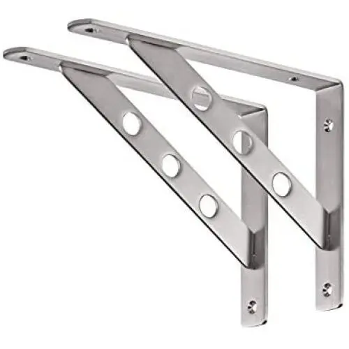 YUMORE Shelf Bracket 10'', Heavy Duty Stainless Steel Solid Shelf Support Corner Brace Joint Right Angle Bracket, The Bar with Hole to Hang Clothes Hooks or S Hook, 1 L Bracket with 2 S Hook,2 Pack YUMORE Shelf Bracket 10'', Heavy Duty Stainless Steel Solid Shelf Support Corner Brace Joint Right Angle Bracket, The Bar with Hole to Hang Clothes Hooks or S Hook, 1 L Bracket with 2 S Hook,2 Pack