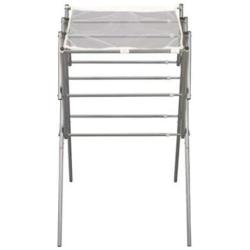 Household Essentials 5127 Collapsible Expandable Metal Clothes Drying Rack - Dry Wet Laundry Indoors - Satin Silver