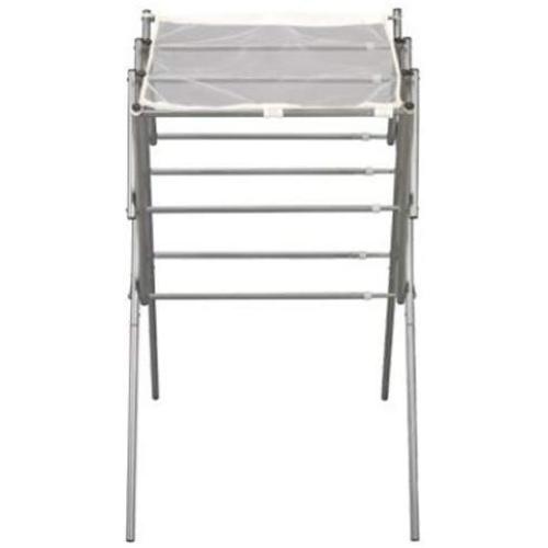 Household Essentials 5127 Collapsible Expandable Metal Clothes Drying Rack - Dry Wet Laundry Indoors - Satin Silver Household Essentials 5127 Collapsible Expandable Metal Clothes Drying Rack - Dry Wet Laundry Indoors - Satin Silver