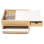 Umbra Stowit Jewelry Boxes - Modern Keepsake Storage Organizer with Hidden Compartment Drawers for Ring, Bracelet, Watch, Necklace, Earrings, and Accessories (White / Natural) (Renewed)