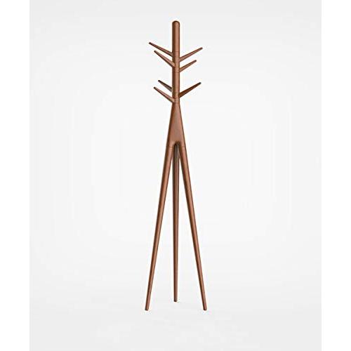 Cxjff Floor Standing Coat Rack Tree Clothes Hat Stand Hanger Rotatable Solid Wood 3 Feet 7 Hooks, 42 42 172CM (Color : Brown)