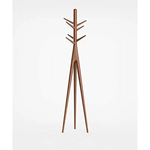 Cxjff Floor Standing Coat Rack Tree Clothes Hat Stand Hanger Rotatable Solid Wood 3 Feet 7 Hooks, 42 42 172CM (Color : Brown)