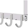 WEBI Over The Door Hook Rack,Over The Door Towel Rack with 6 Hooks for Hanging,Door Hanger Towel Hanger Over Door Coat Rack for Clothes,Bathroom,Chromed