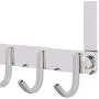 WEBI Over The Door Hook Rack,Over The Door Towel Rack with 6 Hooks for Hanging,Door Hanger Towel Hanger Over Door Coat Rack for Clothes,Bathroom,Chromed