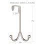 Over The Door Hook - Silver Double Hanger Hook for Towel Coat Clothes Bathrobe Organizer Rack