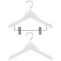 HANGERWORLD 30 White Wooden 11.8inch Kids Coat Clothes Garment Top Clip Hangers Closet Set Baby Toddler