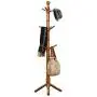 Cxjff Floor Standing Coat Rack Clothes Hat Stand Hanger 9 Hooks European Style Solid Wood, 50x50x179CM (Color : Coffee)
