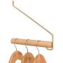 Oureong Wall Hook Coat Rack Shelf Wall-Mounted Bamboo Wooden Hook for Hallway Bathroom Living Room Bedroom Wall Mounted Clothes Scarf Hat Storage Hanger (Color : Wood Primary Color)