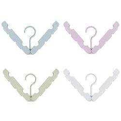 10pcs Random Color Travel Hanger Portable Folding Hanger Lightweight Non-Slip Clothes Hanger with Clip Clothing Support