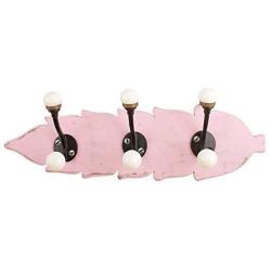 Indianshelf Handmade 2 Artistic Vintage Pink Wooden Double Loop Clothes Hooks Hangers/Wall Hooks for Kids
