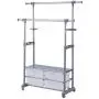 Cypressshop Adjustable Clothes Rack Garment Shelving Unit Hanging Rack Telescopic Rolling Cloth Hanger Storage Shelfs with 4 Drawers Home Furniture