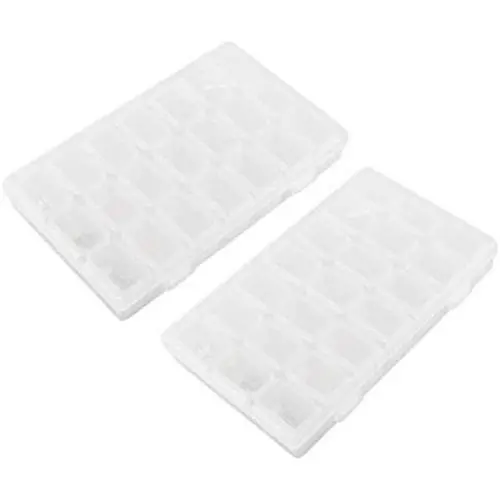 SUPVOX 2pcs 21 Compartments Boxes Shockproof Transparent Nail Art Jewelry Bead Container Empty Storage Boxes Case Holder Nail Art Organizer for Salon