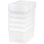 IRIS Split-Lid Letter Size File Box, 5 Pack, Large, Clear