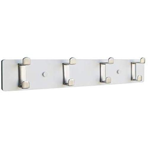 NIKKY HOME Coat Rack Hanger Wall Mounted Coat Rack Hanger Dual Hooks 4 Hooks, White