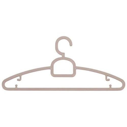 SAASNY Standard Plastic Hangers,[15 Pack] Premium Plastic Hangers with Tie Bar - Heavy Duty -Space Saving & Non Slip - Plastic Suit Hangers,Clothes Hanger (Brown) for Drying and Storage