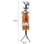 LENTIA Standing Entryway Coat Rack Hall Tree Black Coat Rack with 12 Hooks Free Standing for Umbrella Hat Jacket Hanger Holder Metal and Black