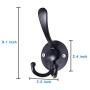Coat Hook Wall Mounted,LECAMEBOR Three Prong Coat Rack Stainless Steel Entryway Hooks Clothes Hanger for Robe Hat Towel Purse(Black, 5 Pack)