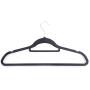 100pcs 450.524.5 Plastic Flocking Clothes Hangers with Rail Black