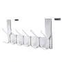 SKOLOO Over The Door Hook, Over The Door Hanger Towel Rack for Bathroom, Stainless Steel Door Hanger Hook, 6 Over Door Hooks for Hanging Coats Robes Clothes Hats (Square, Silver)