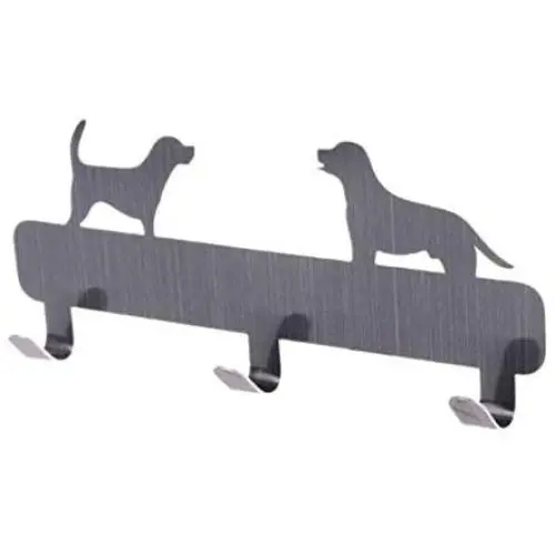 Dog Shaped Bathroom Punching-Free Clothes Hanger Stainless Steel Wall 3 Hooks, Back Door Hanging Peg for Towel Dog Shaped Bathroom Punching-Free Clothes Hanger Stainless Steel Wall 3 Hooks, Back Door Hanging Peg for Towel