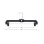 House Day 14" 25pcs Black Plastic Skirt Pants Hanger Slack Bottom Hangers with Clips