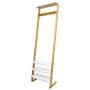 WYQSZ Japanese Clothes Rack Bamboo, Floor Living Room Bedroom Clothes Rack Wooden, Simple Hanger Porch Door Shelf Bamboo (Color : B)
