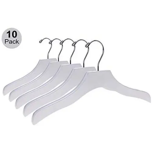 Quality White Wooden Kids Hangers, Wooden Hangers, Children Hangers, Luxury Design Hangers, Toddler Size Hangers, Swivel Hook (10 Pack, 13" inch)