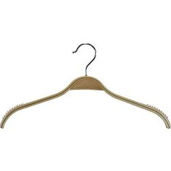 International Innovations Durable Natural Finish Wooden Clothes Hangers with Soft Non-Slip Strips Boxes of 100 100 Piece