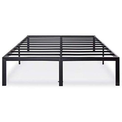 Olee Sleep 14 Inch Heavy Duty Steel Slat/ Anti-slip Support/ Easy Assembly/ Mattress Foundation/ Bed Frame/ Maximum Storage/ Noise Free/ No Boxes Spring Needed, Black