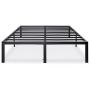 Olee Sleep 14 Inch Heavy Duty Steel Slat/ Anti-slip Support/ Easy Assembly/ Mattress Foundation/ Bed Frame/ Maximum Storage/ Noise Free/ No Boxes Spring Needed, Black