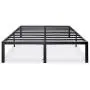 Olee Sleep 14 Inch Heavy Duty Steel Slat/ Anti-slip Support/ Easy Assembly/ Mattress Foundation/ Bed Frame/ Maximum Storage/ Noise Free/ No Boxes Spring Needed, Black