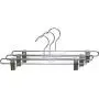 The Great American Hanger Company Chrome Bottom Hanger w/Adjustable Cushion Clips, Boxes of 50, 14 Inch Strong Metal Pants Hangers for Slacks or Skirts